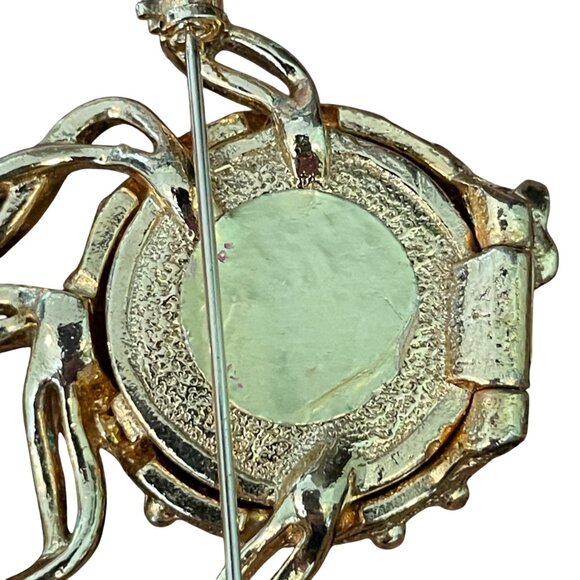 Vintage Fuller Solid Perfume Locket Blow Fish Brooch - Picture 6 of 7